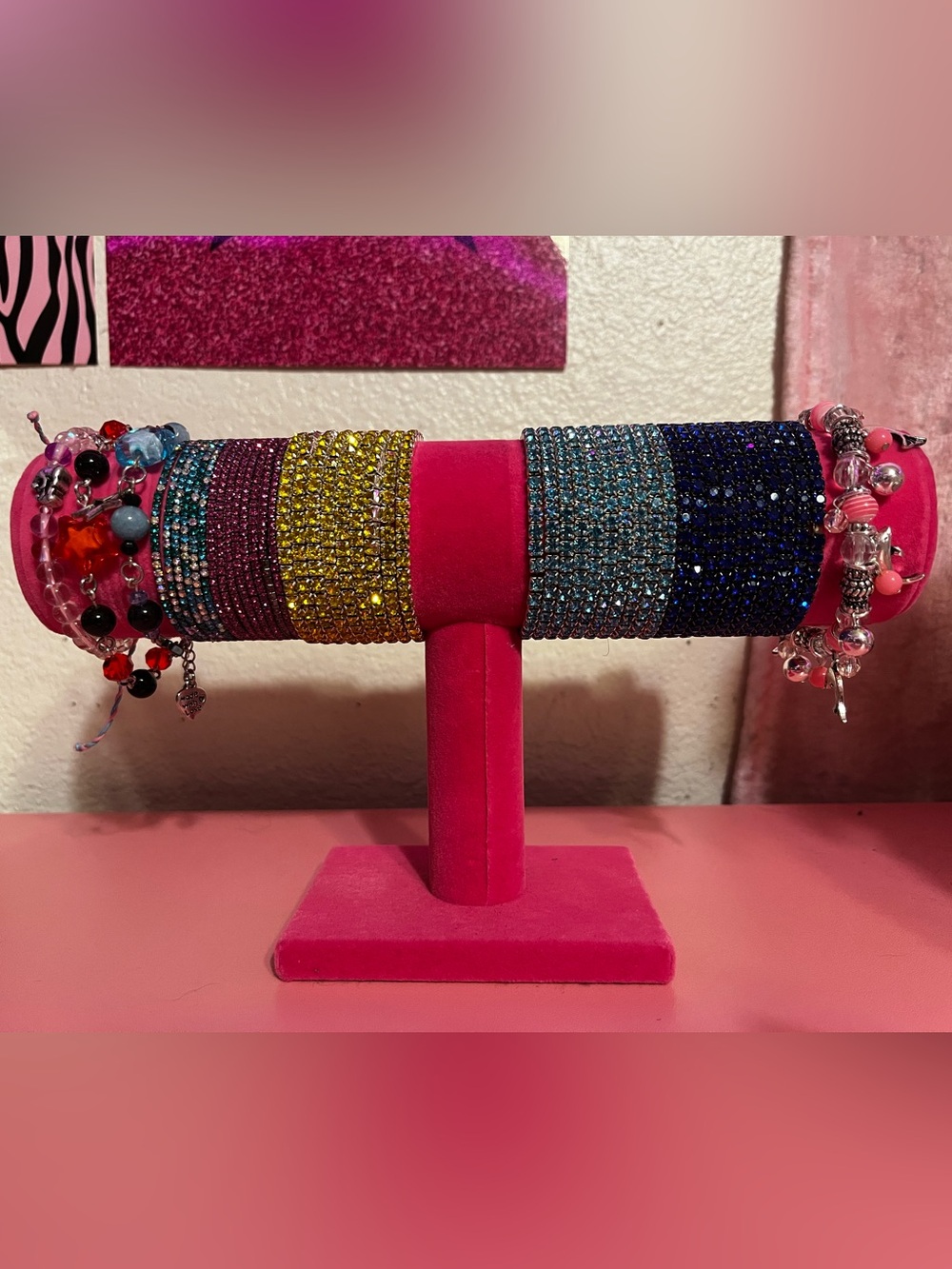 Y2K Mcbling rhinestone stackable bracelets / charm bracelets bulk